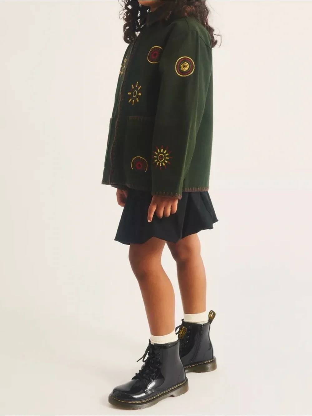 Dr. Martens Junior (1460) Patent Leather Lace Up Boots